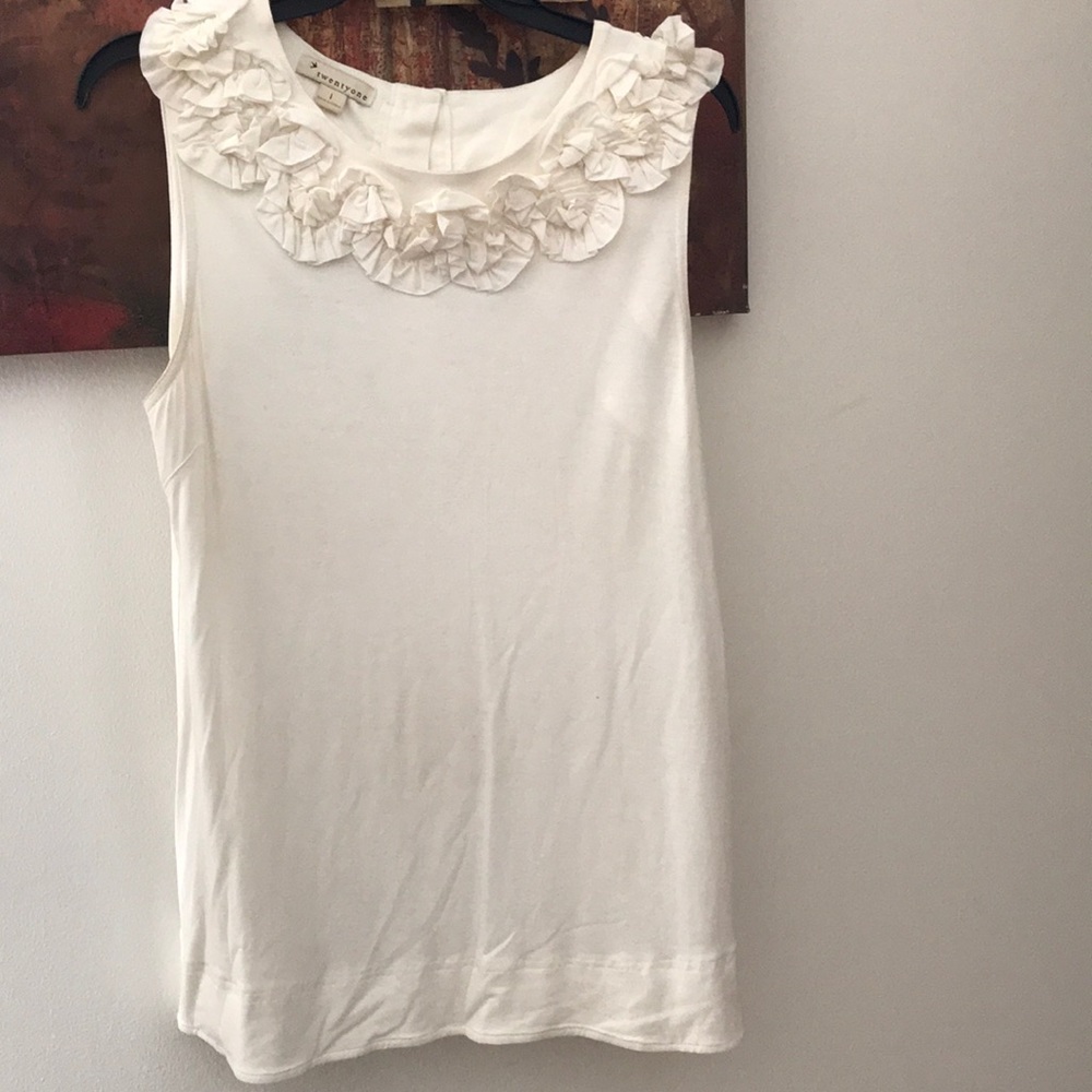 Cream causal tank-blouse